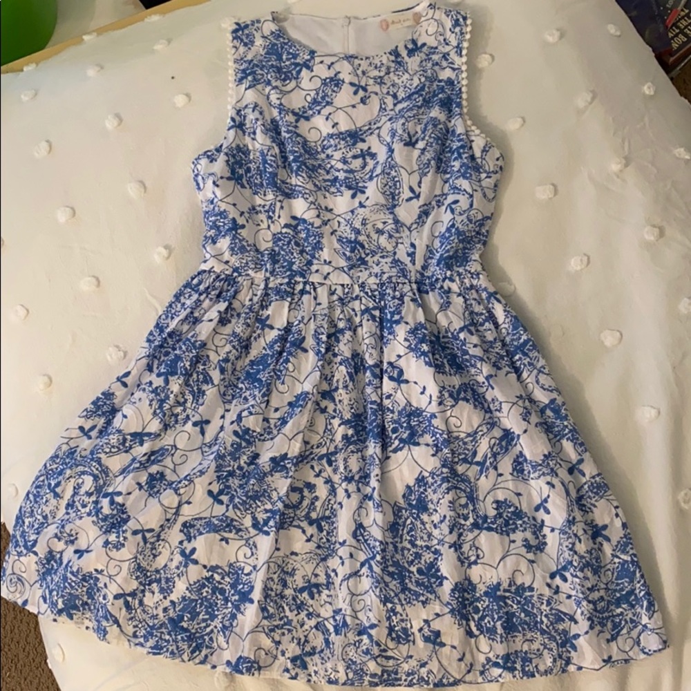 Adorable Blue and White Spring Dress